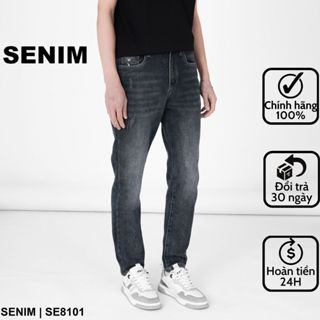  Quần jean nam SENIM Quần bò vải Denim co giãn form slimfit quần rin màu xanh sẫm Se8101 