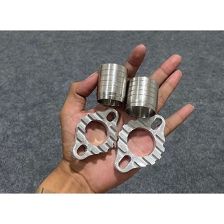 Combo khâu nối innox 304 kèm long đền cổ pô nhôm cnc size 27 và 32mm có bán lẻ
