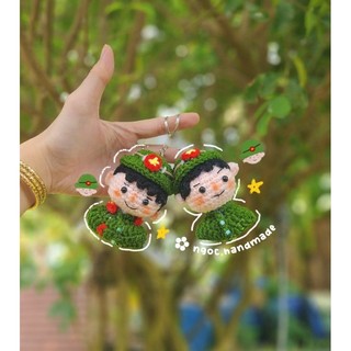 Móc khóa chú bộ đội bằng len cute