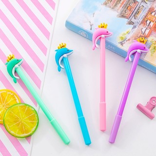 Bút gel nước cá heo đội vương miện, bút cute dễ thương giá rẻ