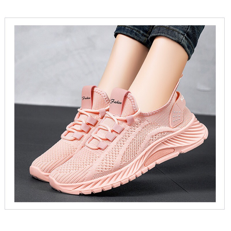 Giày Nữ Cao Cấp Thoáng Khí Đế Cao Su Phong Cách Thể Thao Năng Động