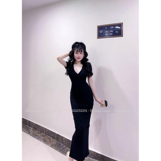 Váy Body Cổ Tim Dài Siêu Tôn Dáng Mã NF8