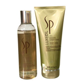 Dầu gội xả Argan dưỡng chăm sóc tóc hư tổn SP Wella Keratin Luxe Oil 200mlx2