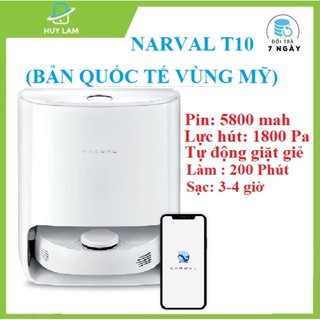 (Hỏa tốc) Robot lau nhà hút bụi Narwal T10 bản quốc tế Vùng USA ,tự động giặt khăn