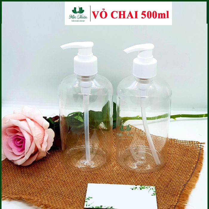 Vỏ chai vòi nhấn 500ml