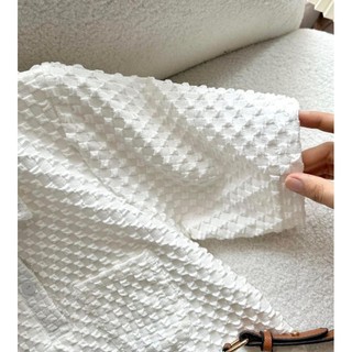 Đầm trắng xốp cổ bẻ basic 🤍
