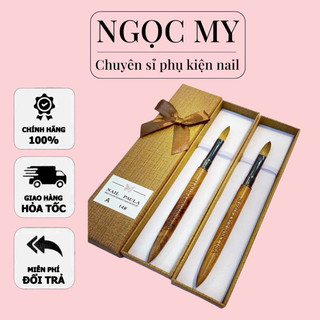 Cọ đắp bột paula kolinsky nail ,cán gỗ