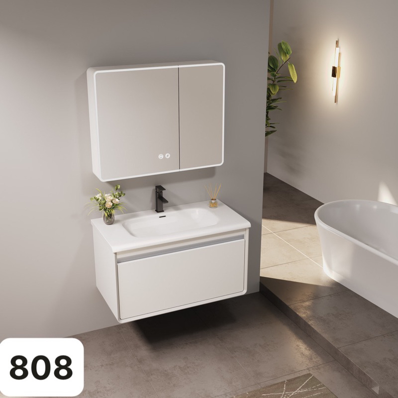 TỦ CHẬU LAVABO GƯƠNG LED