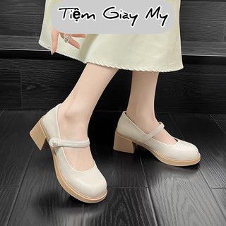 Giày búp bê nữ lolita đế cao da bóng siêu sang Tiệm Giày My
