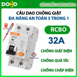 [RCBO 32A] Cầu Dao Chống Giật 32A  RCBO DOBO KOREA đa năng - siêu nhạy 4kA 30mA (Aptomat chống giật) - Hàng tốt