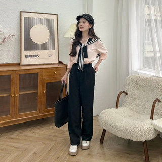 [GIẢM 80K ĐƠN 0K] [ KHÔNG KÈM KHĂN QUÀNG ] Áo sơ mi vạt chéo chất thô mềm dáng basic (SƠ MI DIỆP)