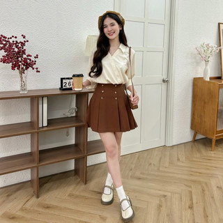 [GIẢM 80K ĐƠN 0K] [ KHÔNG KÈM KHĂN QUÀNG ] Áo sơ mi vạt chéo chất thô mềm dáng basic (SƠ MI DIỆP)