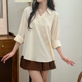 [GIẢM 80K ĐƠN 0K] [ KHÔNG KÈM KHĂN QUÀNG ] Áo sơ mi vạt chéo chất thô mềm dáng basic (SƠ MI DIỆP)