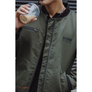 Áo Bomber Jacket Triiable Fullsize Basic Tối Giản