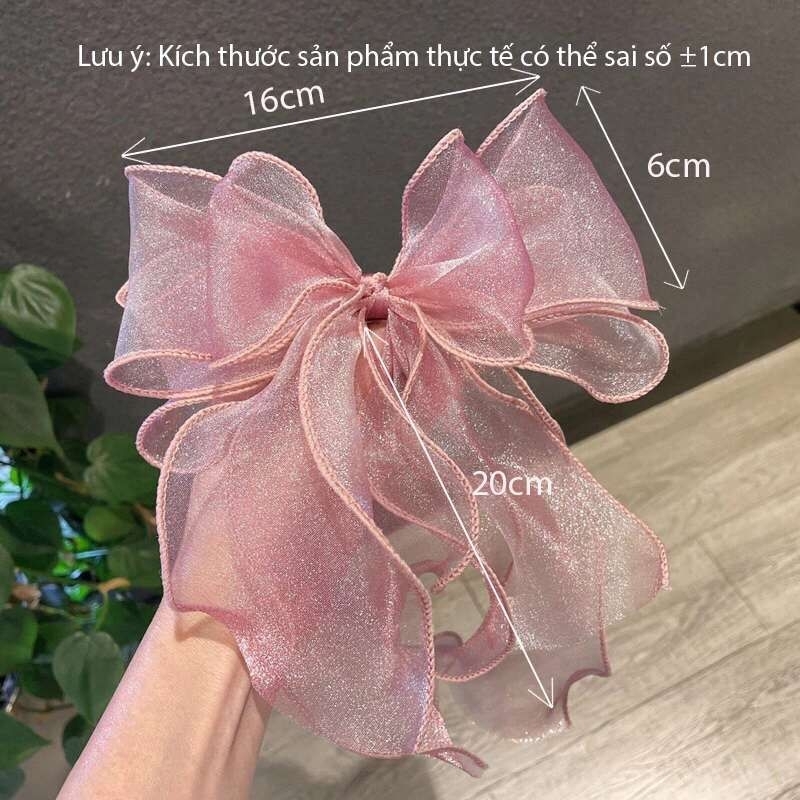 kẹp tóc nơ voan tiểu thư dễ thương