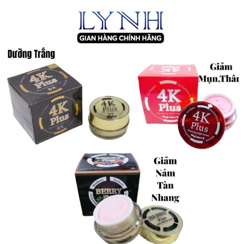 KEM DƯỠNG TRẮNG DA MẶT 4KPlus WHITENING NIGHT CREAM 20g_lin.shop1996