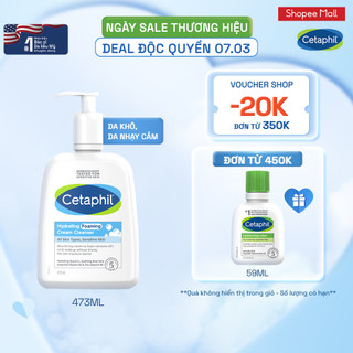 Sữa Rửa Mặt Tạo Bọt Dịu Lành Cho Da Nhạy Cảm Cetaphil Hydrating Foaming Cream Cleanser 473ml
