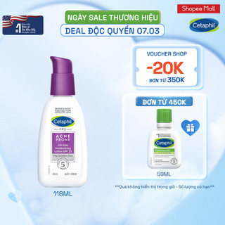 Sữa dưỡng ẩm chống nắng dịu lành cho da dầu mụn nhạy cảm CETAPHIL PRO ACNE PRONE/OIL FREE MOISTURISING LOTION SPF 25 118
