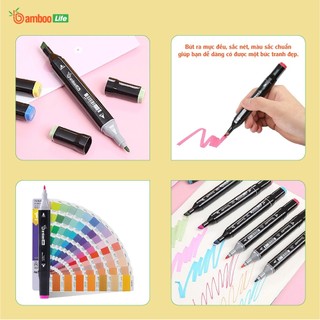 48 Cây Bút màu Marker Lalunavn Touch Cool 2 Đầu tô màu dạ vẽ tranh anime - SÉT BÚT MÀU DẠ KÈM TÚI