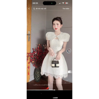 Váy Ren Trùm Vai Đính Đá Xinh Xỉu