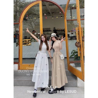 Đầm Maxi Tiểu Thư Đính Nơ Siêu Xinh
