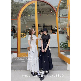 Đầm Maxi Tiểu Thư Đính Nơ Siêu Xinh