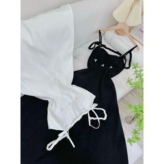 ĐẦM MIDI TRỄ VAI ĐÍNH ĐÁ