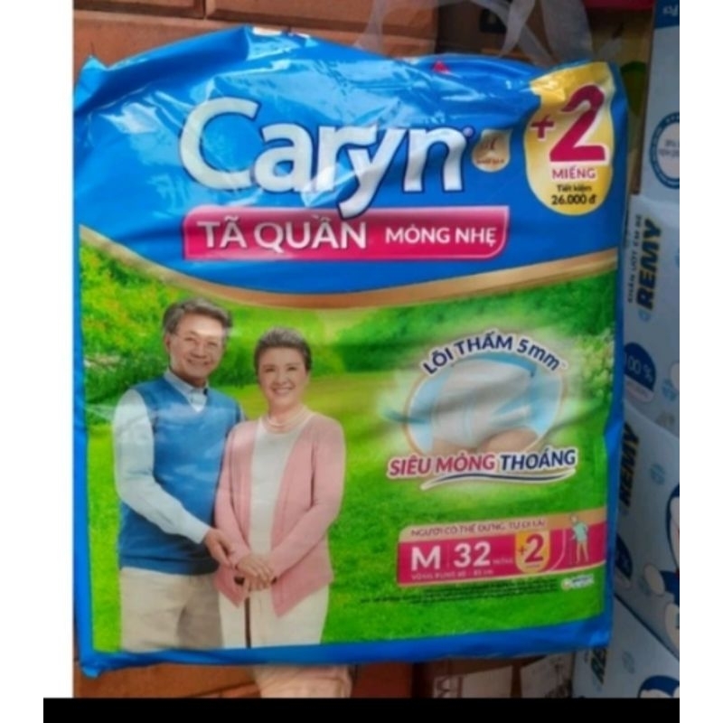 Tã quần Caryn M32 [ Tặng thêm 2 miếng]  mỏng nhẹ chống tràn