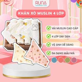 Khăn xô Muslin RUNA KIDS 4 lớp siêu mềm mại cho bé yêu