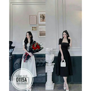 ĐẦM ĐI TIỆC BIG SIZE DÁNG SUÔNG SANG CHẢNH MÀU TRẮNG /ĐEN( HỎA TỐC)