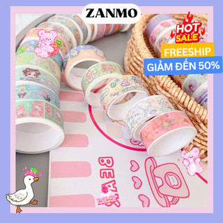 Zanmo cuộn băng keo giấy washi tape 2 mét hàn quốc dễ thương