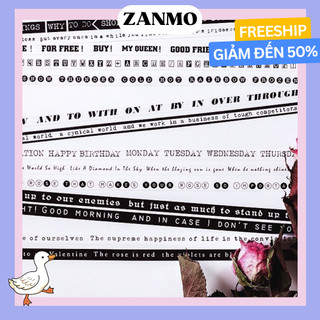 Zanmo cuộn băng keo giấy washi tape 5 mét trang trí phong cách retro