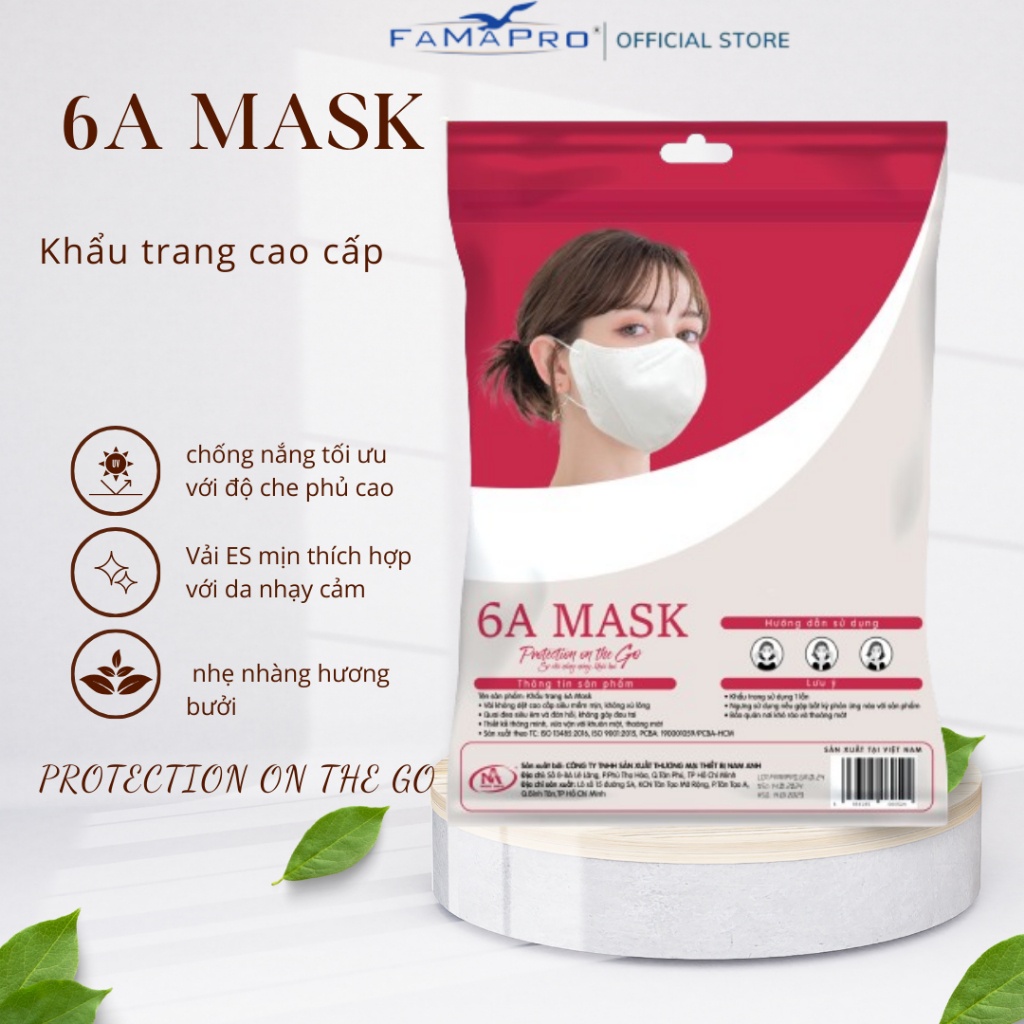 [Thùng 300 CHIẾC 6A ] Khẩu trang 4 lớp cao cấp Famapro 6A Mask Famapro bịch 10 cái