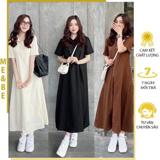 Đầm váy bầu sơ mi cộc tay mùa hè dáng basic trẻ trung dễ mặc v763 - đầm bầu phong cách hàn quốc freesize