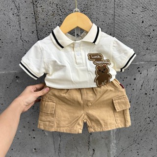 set polo gấu phối quần kaki