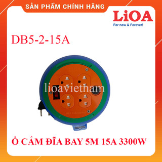 Ổ cắm đĩa bay lioa db52-15a tròn kéo dài 5m quay tay 3300w