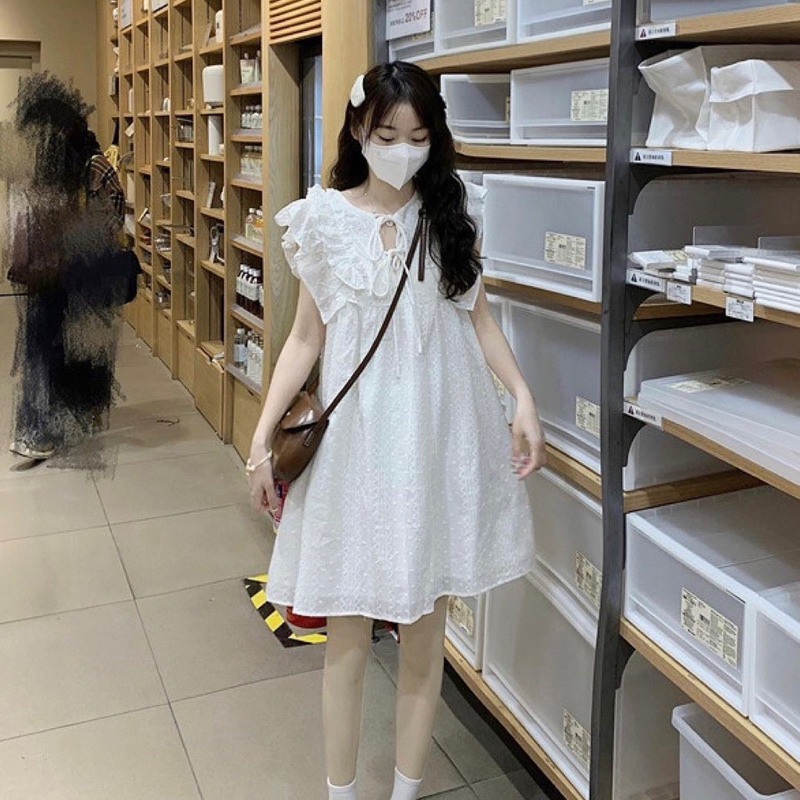 Váy Nữ, Váy Thô Ren Trắng Bánh Bèo Cánh Tiên Dáng Babydoll Phong Cách Tiểu Thư Siêu Xinh | BigBuy360 - bigbuy360.vn