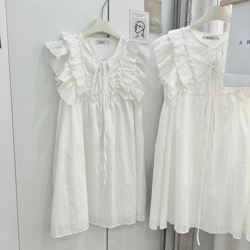 Váy Nữ, Váy Thô Ren Trắng Bánh Bèo Cánh Tiên Dáng Babydoll Phong Cách Tiểu Thư Siêu Xinh | BigBuy360 - bigbuy360.vn