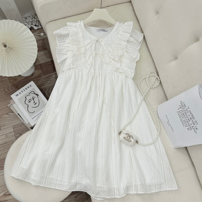 Váy Nữ, Váy Thô Ren Trắng Bánh Bèo Cánh Tiên Dáng Babydoll Phong Cách Tiểu Thư Siêu Xinh | BigBuy360 - bigbuy360.vn
