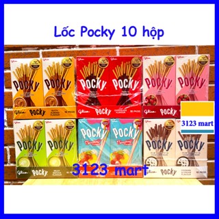 SỈ. (hsd 03,04/2026) (Lốc 10 hộp) Bánh que Glico Pocky hộp lớn dâu/socola/trà xanh/dâu đào..đủ vị