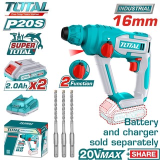 MÁY KHOAN BÊ TÔNG 2 CHỨC NĂNG DÙNG PIN TOTAL 20V TRHLI1601/TRHLI20168