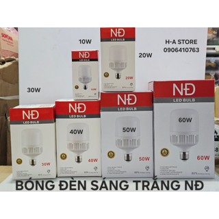 Bóng đèn led trụ nhựa nd 10w 20w 30w 40w 50w 60w sáng trắng