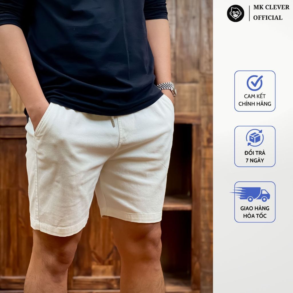 Quần short Kaki Excool MK CLEVER cạp chun thoáng mát, trẻ trung, form ngắn trên gối