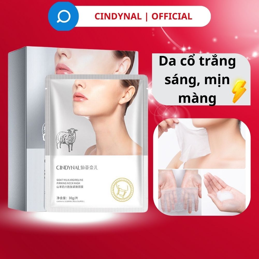 Mặt nạ cổ Cindynal tinh chất sữa dê dưỡng ẩm làm sáng da - mặt nạ cổ dưỡng ẩm - dưỡng trắng - trẻ hóa làn da