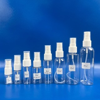 Chai nhựa xịt phun sương, lọ chiết mỹ phẩm, dung dịch sát khuẩn trong suốt 5ml/10ml/15ml/20ml/30ml/50ml/60ml/100ml