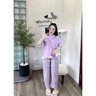 Sét gấu quần lửng kẻ caro