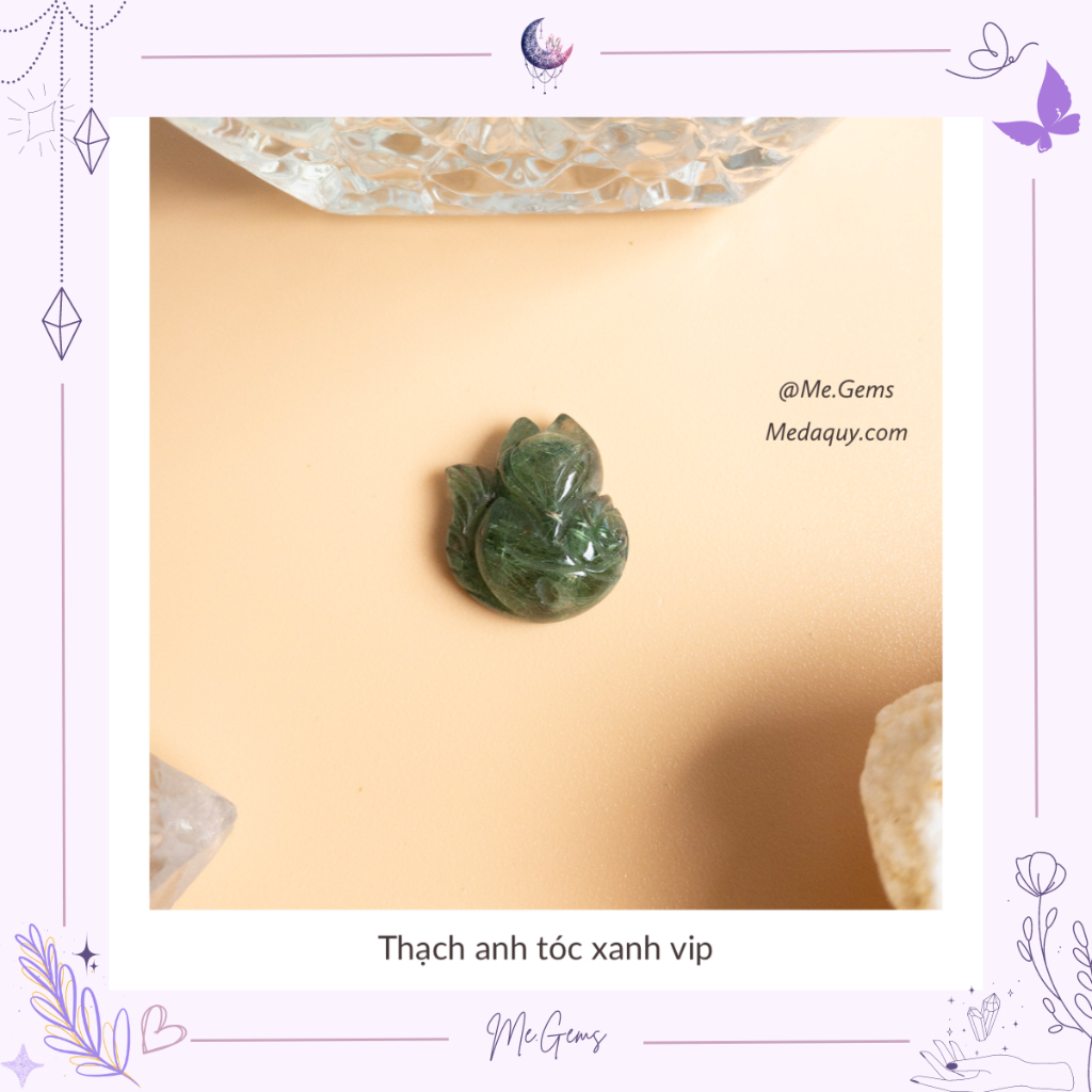 Mặt dây chuyền phong thuỷ năng lượng thach anh toc thu hút tình duyên may mắn, tài lộc hanh thông kè