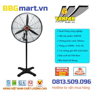 Quạt đứng công nghiệp yanfan d30cn