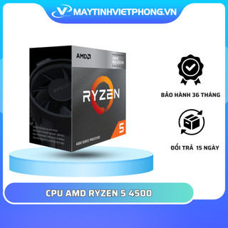 Bộ vi xử lý CPU AMD RYZEN 5 4500 (3.6 GHZ TURBO UPTO 4.1GHZ / 11MB / 6 CORES, 12 THREADS / 65W ) 