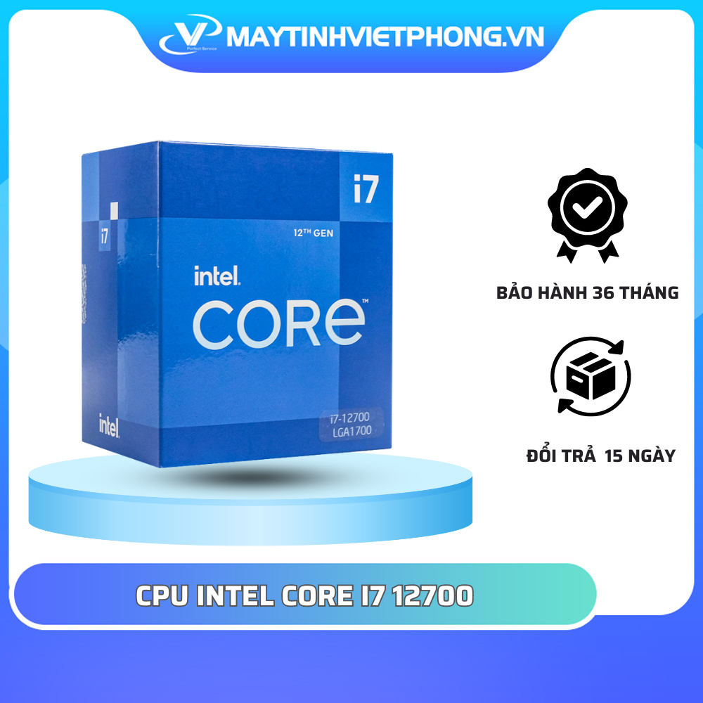 [FULL VAT] Bộ vi xử lý CPU INTEL CORE I7-12700F (UP TO 4.8GHZ, 12 NHÂN 20 LUỒNG, 25MB CACHE, 125W) [ HÀNG FULL VAT ]